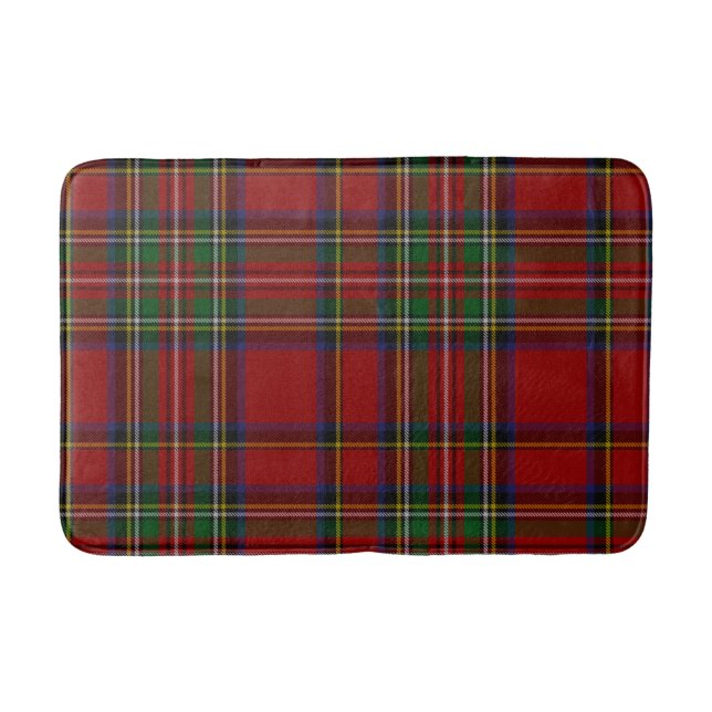 Royal Stewart Tartan Traditional Plaid Bath Mat (Front)