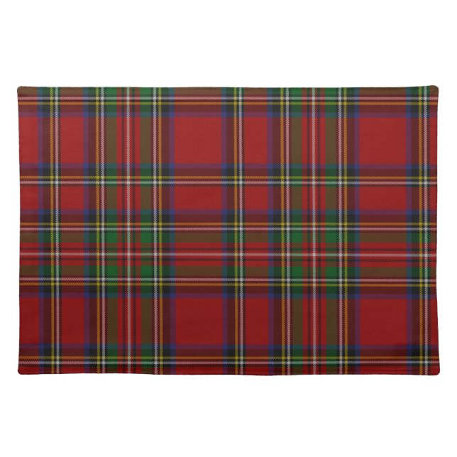 Royal Stewart Tartan Traditional Plaid Christmas Cloth Placemat (Front)