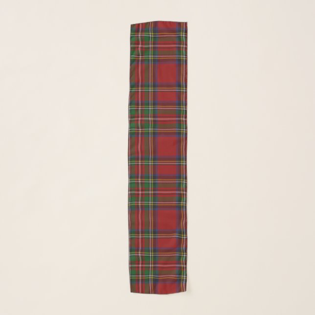 Royal Stewart Tartan Traditional Plaid Pattern Scarf (Front)