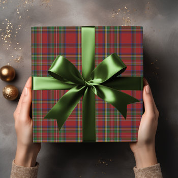 Royal Stewart Tartan Traditional Plaid Pattern Wrapping Paper by beckynimoy at Zazzle