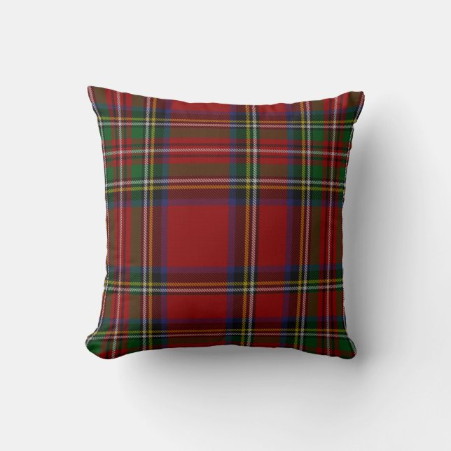 Royal Stewart Tartan Traditional Plaid Throw Pillow (Front)
