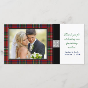 Royal Stewart Tartan Wedding Thank You Photo Card
