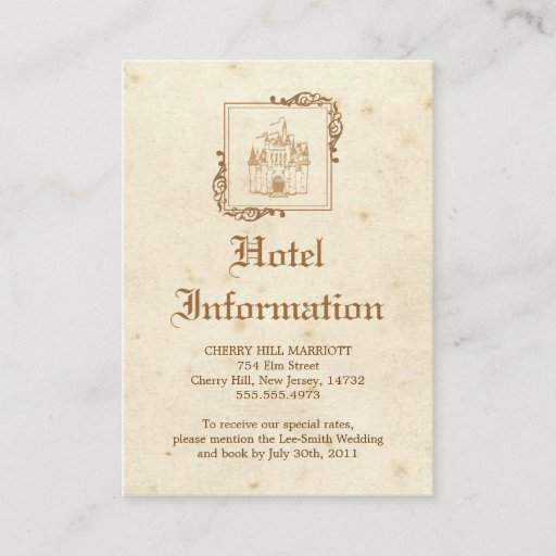 Customizable Royal Storybook - Accommodations Card Business Card