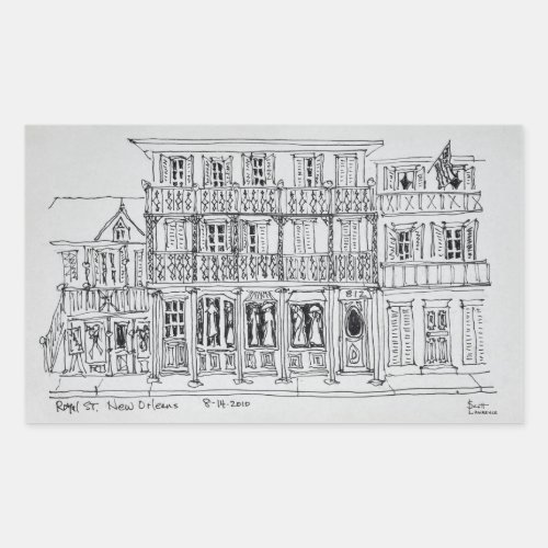 Royal Street French Quarter  New Orleans Rectangular Sticker