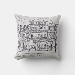 Royal Street New Orleans, Louisiana Throw Pillow