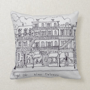 Royal Street New Orleans, Louisiana Throw Pillow
