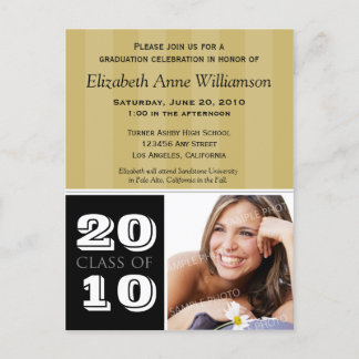 Royal Stripes Graduation Announcement (gold)