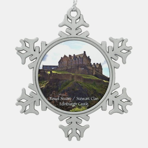 Royal Stuart Scottish Clan Castle Scotland Photo  Snowflake Pewter Christmas Ornament