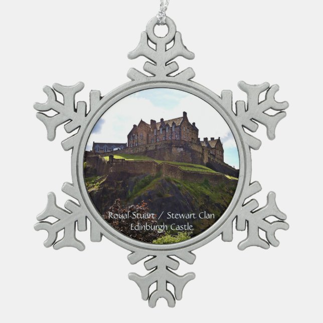 Royal Stuart Scottish Clan Castle Scotland Photo  Snowflake Pewter Christmas Ornament (Front)