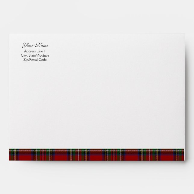 Royal Stuart Tartan A-7 Envelope (Front)