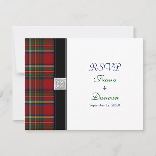 Royal Stuart Tartan Celtic Wedding Response Card