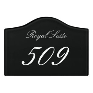 Royal Suite hotel room number door sign template