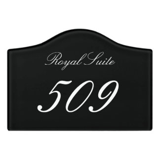 Royal Suite hotel room number door sign template