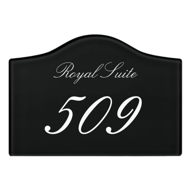 Royal Suite hotel room number door sign template (Small Crest Front)