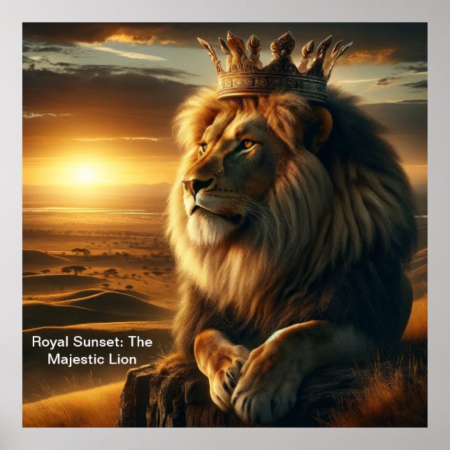 Royal Sunset: The Majestic Lion Poster (Front)