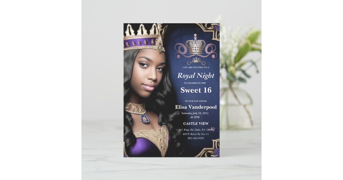 Royal Sweet 16 Invitation