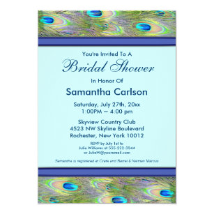 peacock bridal shower invitations zazzle peacock bridal shower invitations