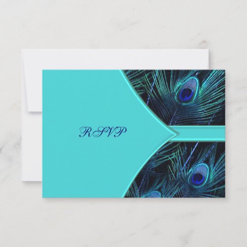 Royal Teal Blue Peacock Wedding RSVP