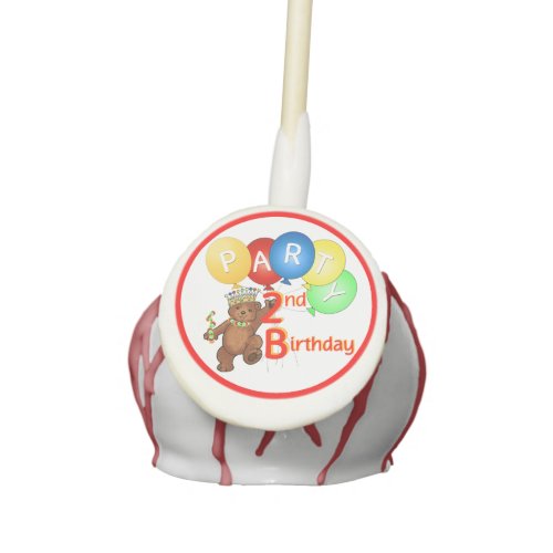 Royal Teddy Bear 2nd Birthday Party Cake Pops