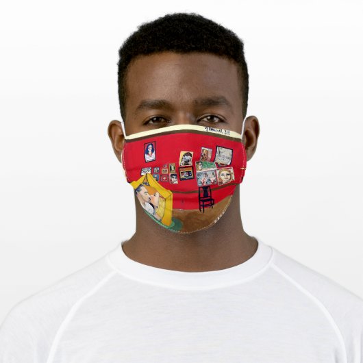 Royal Tenenbaums painting by kosharek art Adult Cloth Face Mask (Worn)