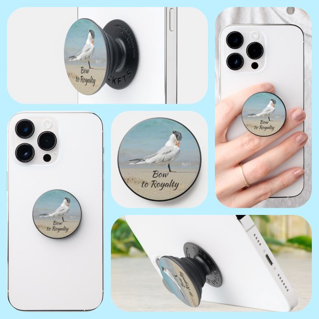 Royal Tern Bow to Royalty Funny Beachy PopSocket (Creator Uploaded)