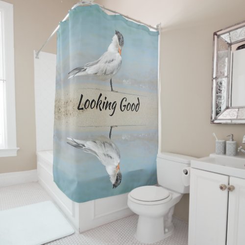 Royal Tern Coastal Customizable Photographic Shower Curtain