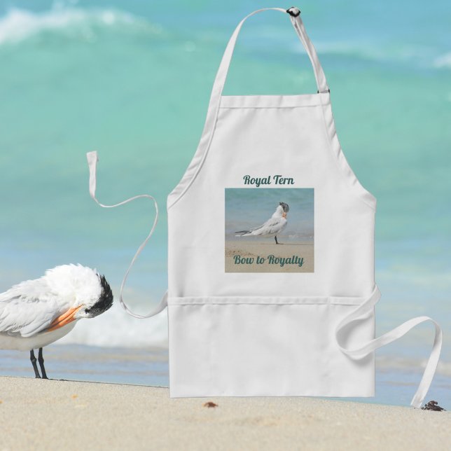 Royal Tern Seabird Bow to Royalty Beach Adult Apron (Creator Uploaded)