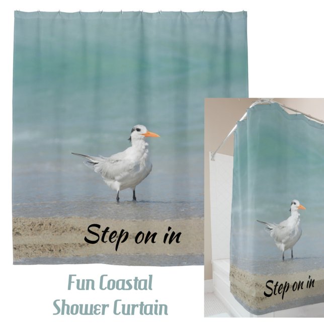 Royal Tern Seabird Coastal Beach Photographic Shower Curtain (Creator Uploaded)