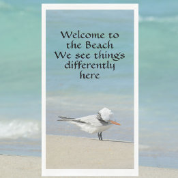 Royal Tern Welcome to the Beach Photographic Paper Guest Towels