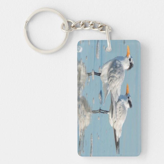 Royal Terns on beach Keychain (Front)