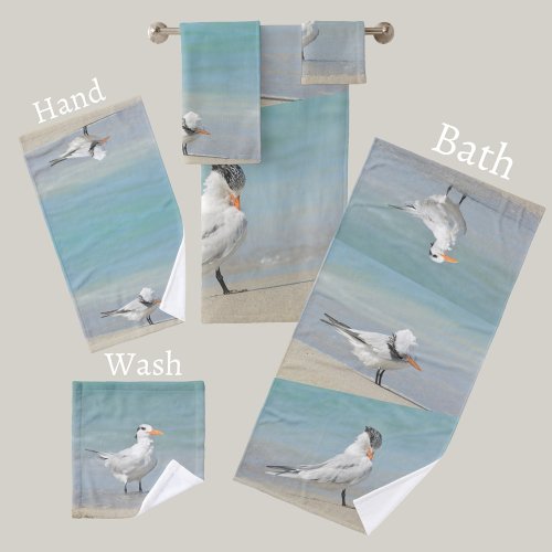 Royal Terns Seabirds Coastal Bath Towel Set