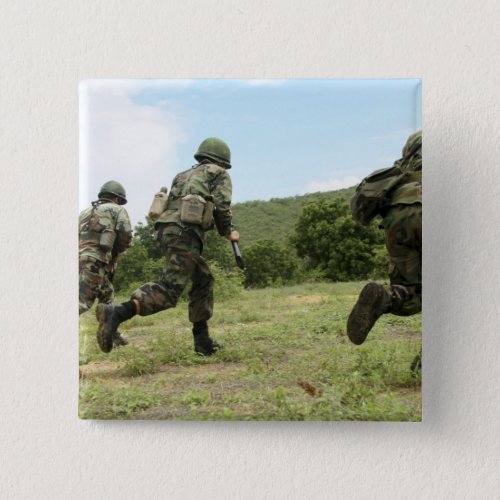 Royal Thai Marines rush forward to secure the s Pinback Button