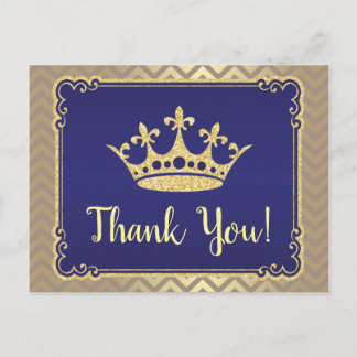 Royal Thank you Baby Shower Thank You Postcard