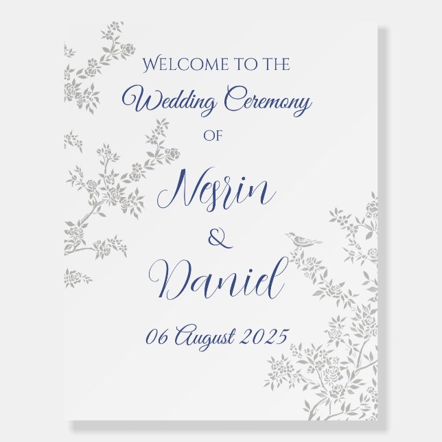 Royal Turkish Wedding Welcome Foam Board (Front)