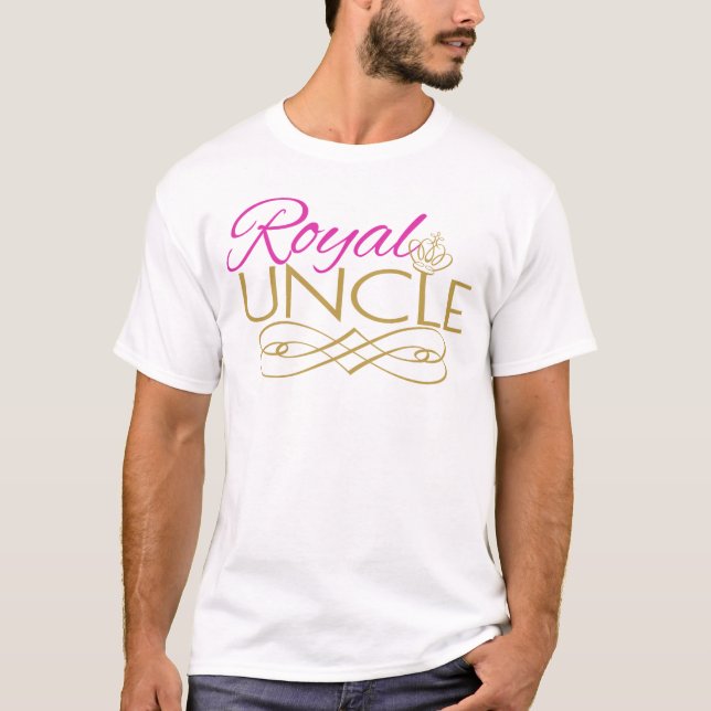 Royal UNCLE Pink Baby Shower T Shirt (Front)