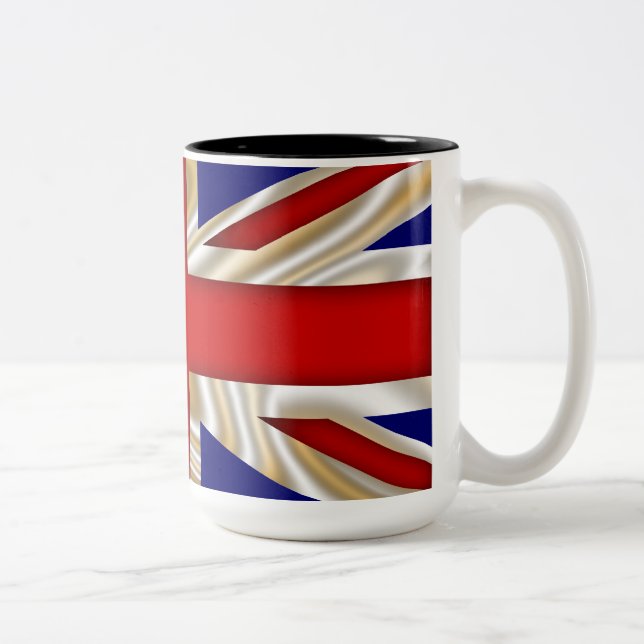Royal Union Flag - Great Britain Two-Tone Coffee Mug (Right)