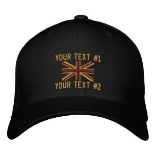 Royal Union Jack Flag England Swag Embroidery Embroidered Baseball Cap