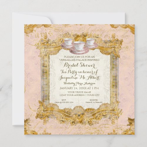 Royal Versailles Palace Tea Party Bridal Shower Invitation