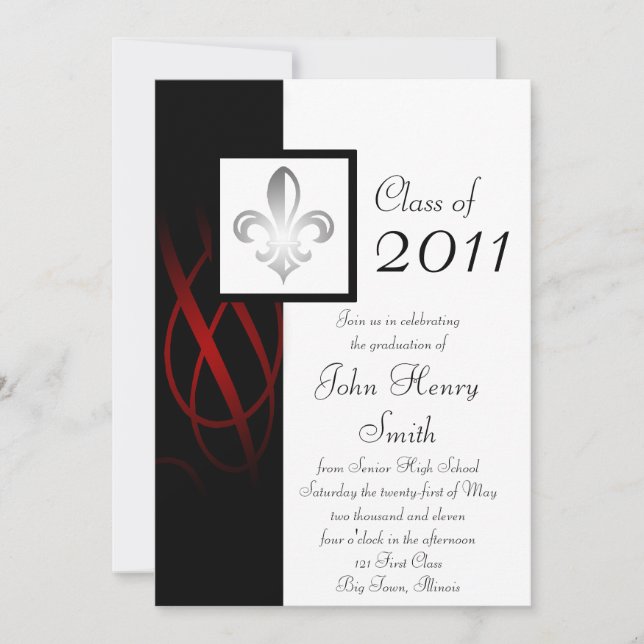 Royal Vertical High School Graduation Invitation (Front)