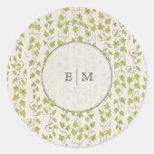 Royal Victorian Elegant Floral Wedding Classic Round Sticker (Front)