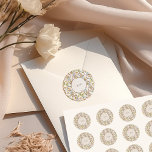 Royal Victorian Elegant Floral Wedding Classic Round Sticker<br><div class="desc">Step back in time with our Royal Victorian Wedding Stickers. Designed with meticulous attention to the intricate greenery, florals, and motifs characteristic of the Victorian Era, this sticker allows you to personalize your initials. During the Victorian Epoque, weddings were more than just ceremonies; they were grand spectacles reflecting one's social...</div>