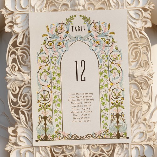Royal Victorian Floral Wedding Table Number Card