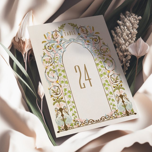 Royal Victorian Floral Wedding Table Number Card (Creator Uploaded)