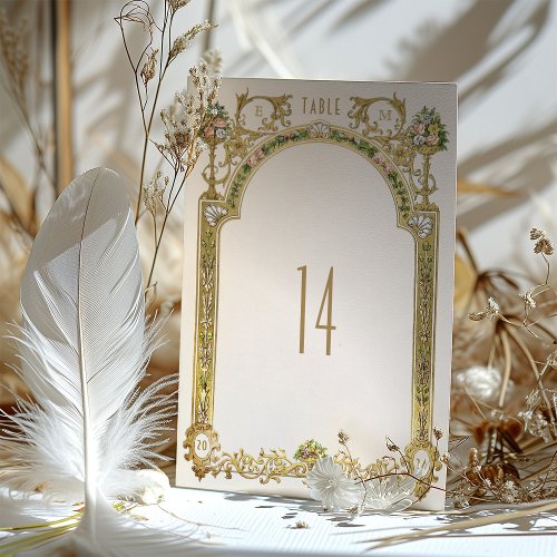 Royal Victorian Floral Wedding Table Number Card