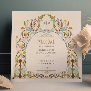 Royal Victorian Wedding Squared Welcome Sign