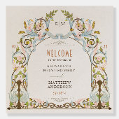 Royal Victorian Wedding Squared Welcome Sign | Zazzle
