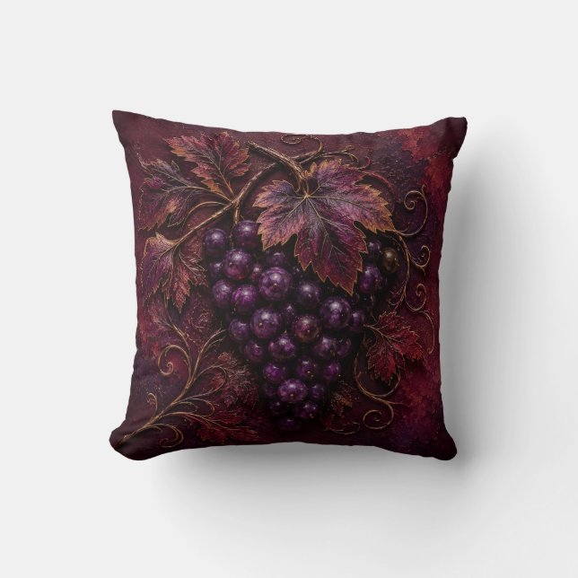 Royal Vineyard Elegance Throw Pillow (Front)