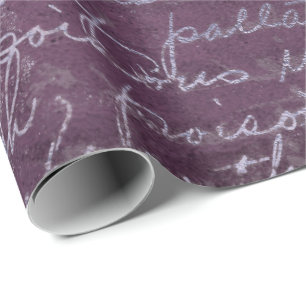 Royal Vintage  Amethyst Purple Old Script Wrapping Paper