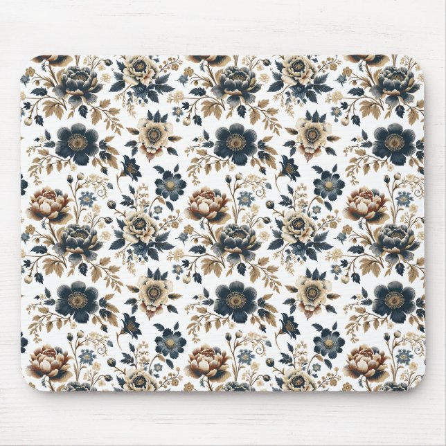 Royal Vintage Floral Pattern  Mouse Pad (Front)