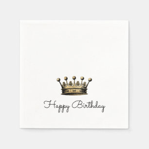 Royal Vintage Gold Crown HAPPY BIRTHDAY Fun Napkins